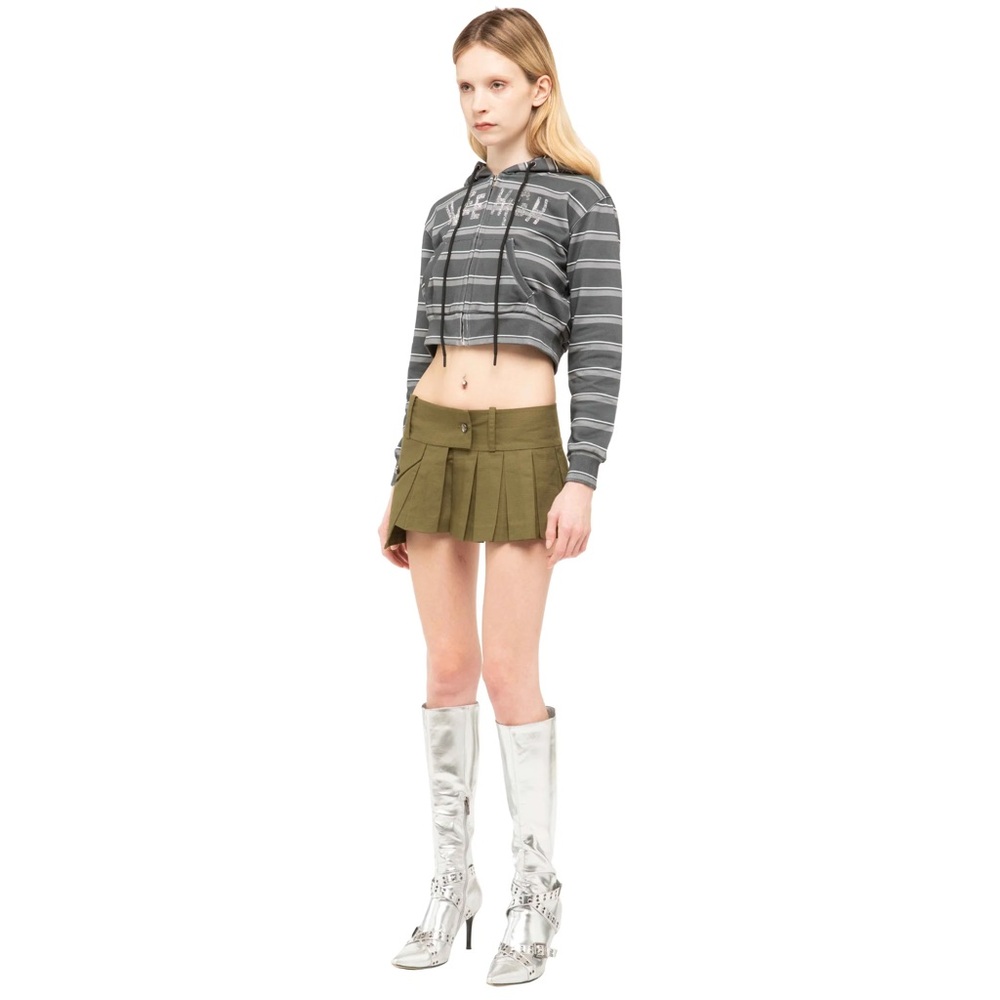 KNEE HIGH STRIPED HOODIE IN GREY
